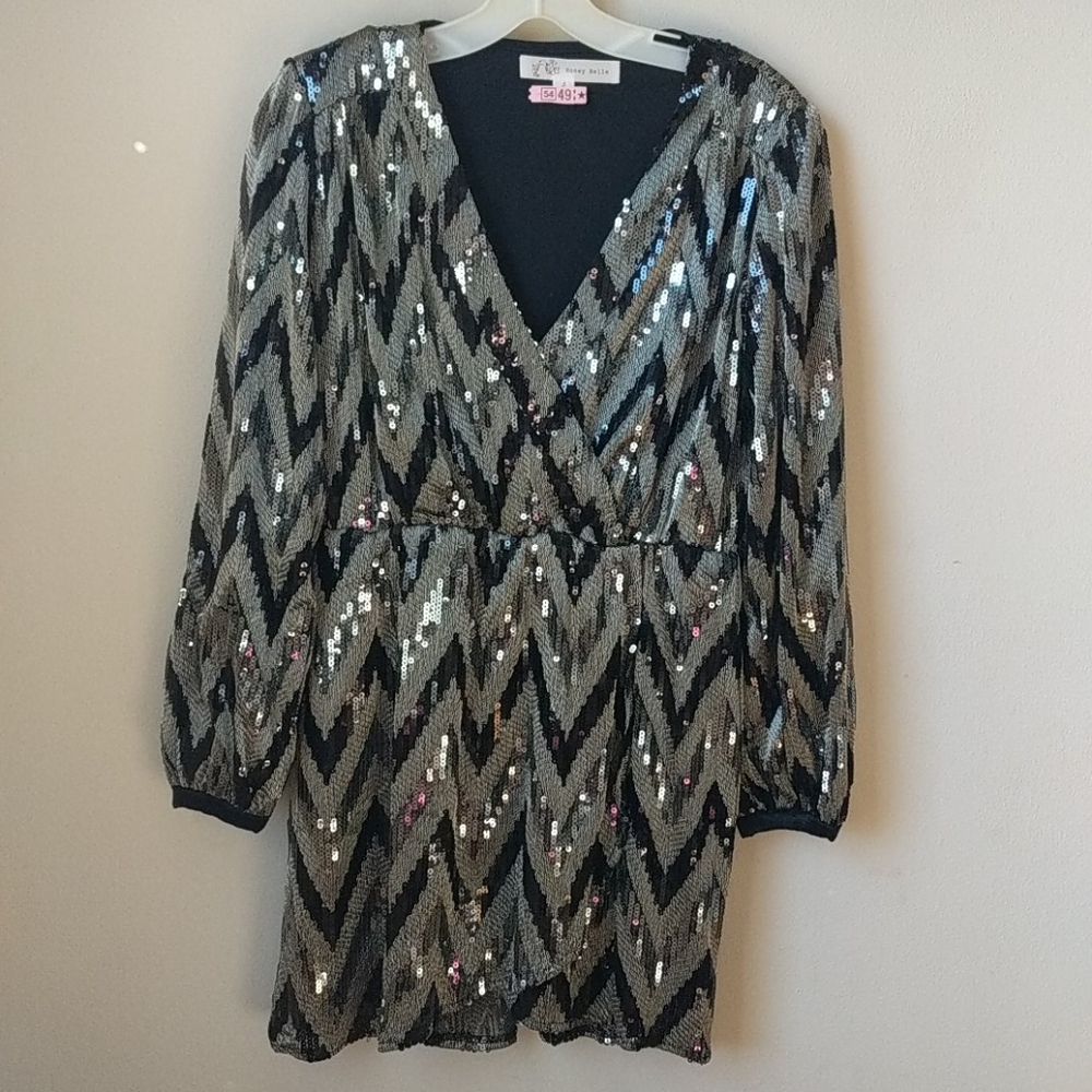 Sequin Chevron Dress